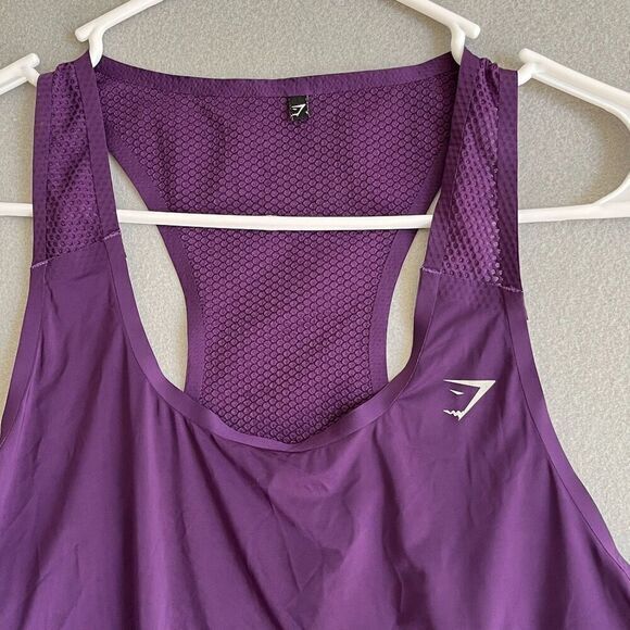 Gymshark Aptitude Cropped Vest Purple Tank Top Womens XS Purple Racerback Style - Picture 2 of 5